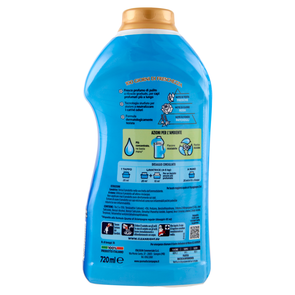 Spuma di Sciampagna Ammorbidente Concentrato Fresca Rugiada 720 ml 
