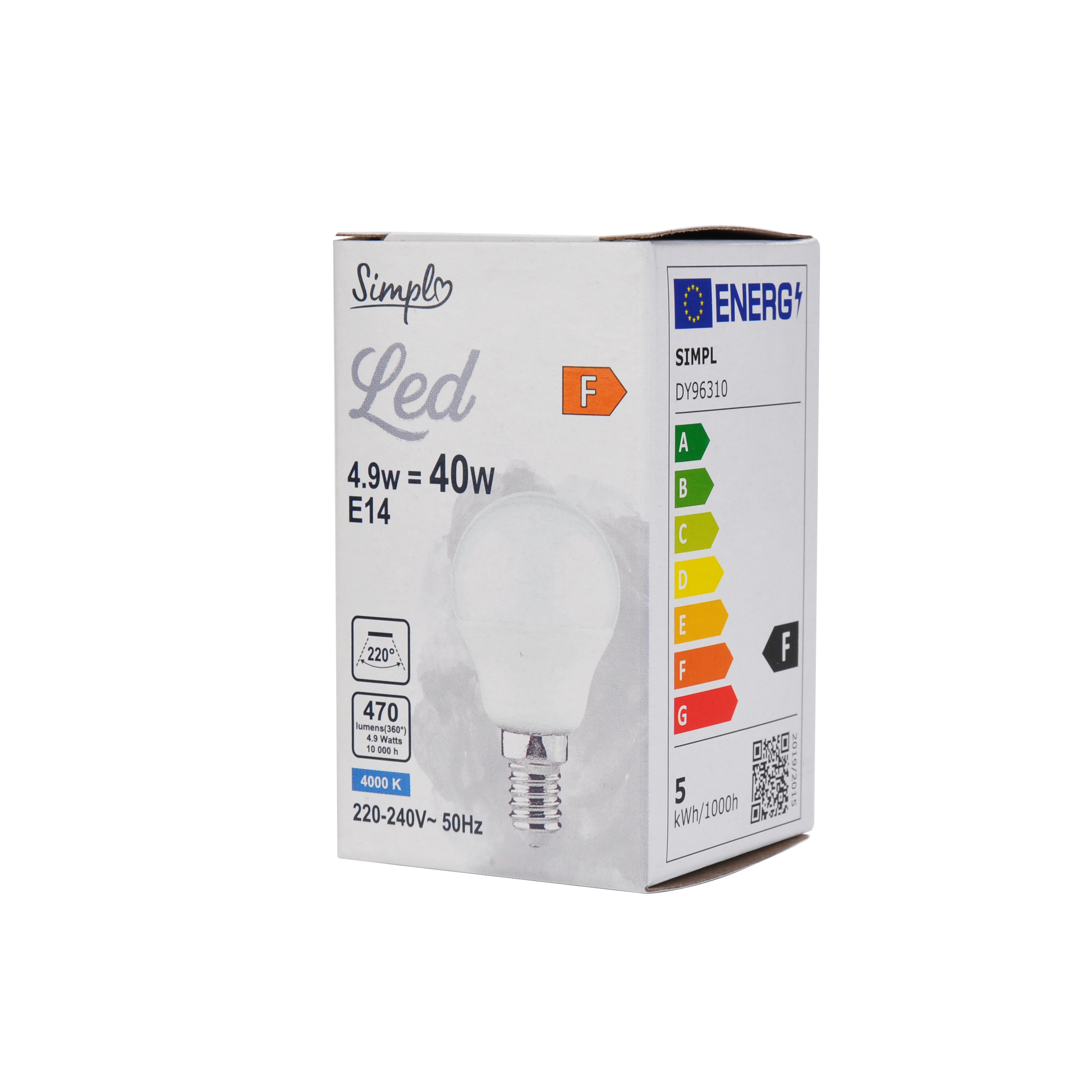 Simpl LED Sferica 40W E14 CW