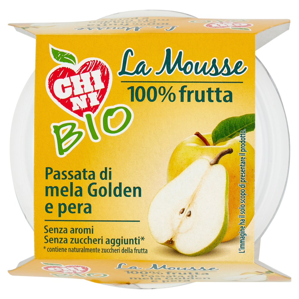 Chini Bio la Mousse 100% frutta Passata di mela Golden e pera 2 x 100 g