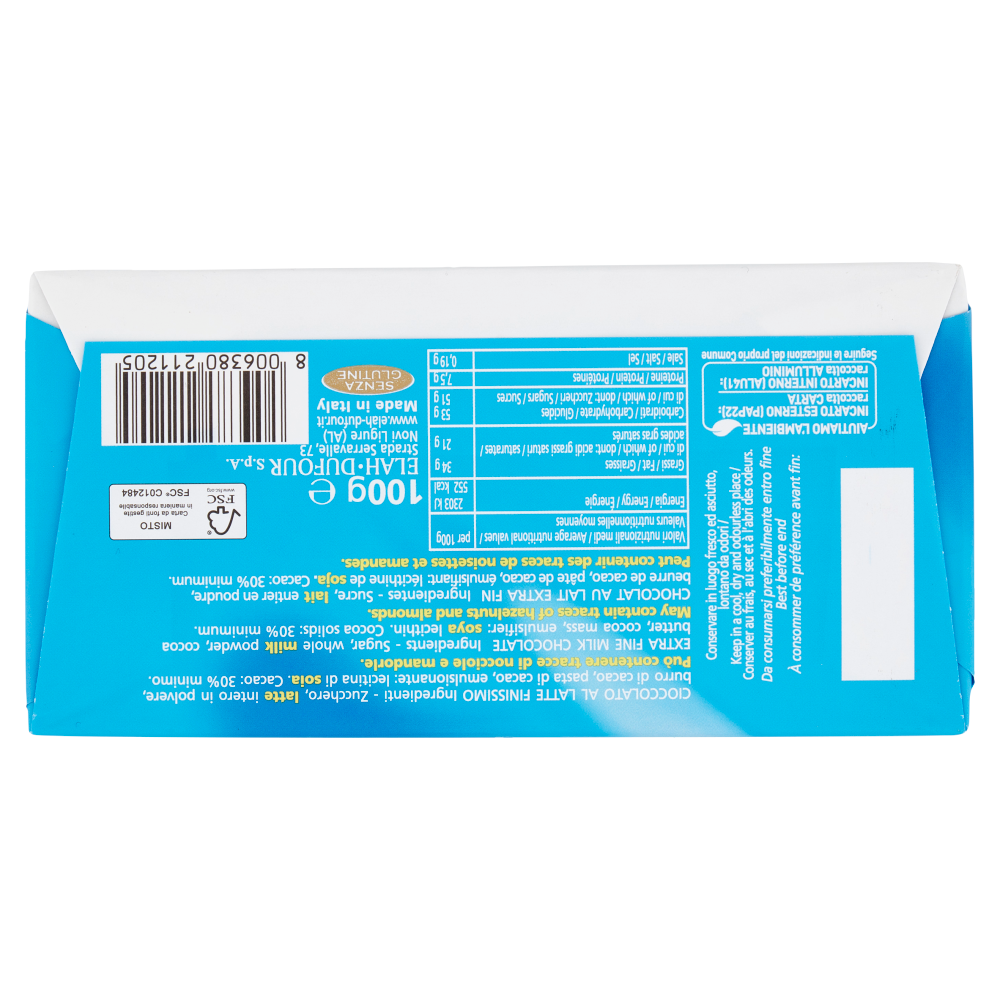 Novi al Latte 30% Cacao Classico Cioccolato al Latte Finissimo 100 g