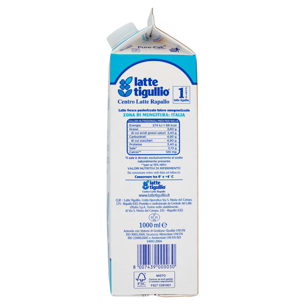 latte tigullio latte fresco pastorizzato Intero 1000 ml
