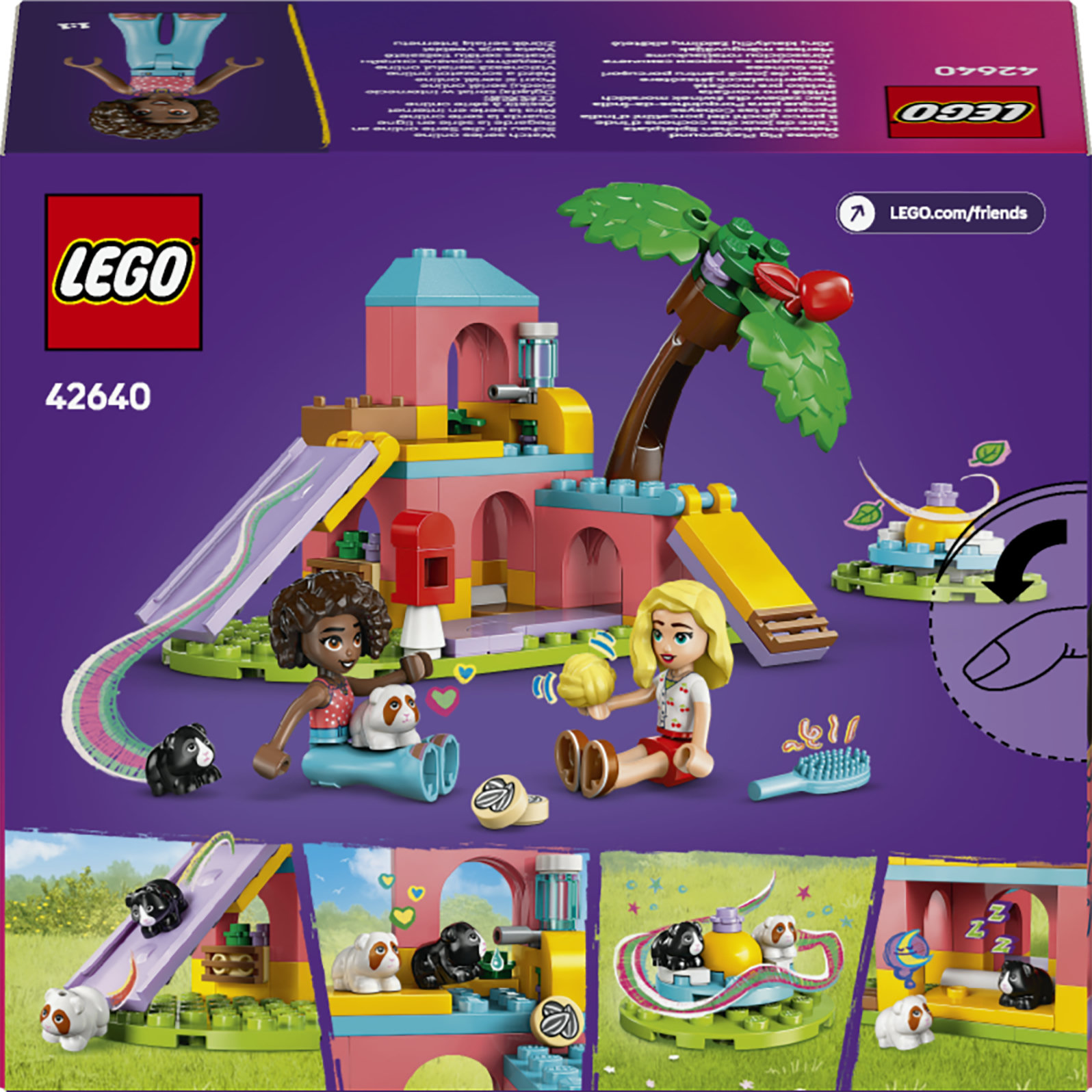 LEGO Friends 42640 Il Parco Giochi dei Porcellini d&rsquo;India, Gioco di Ruolo Bambine e Bambini 5+, Giocattolo Cura degli Animali