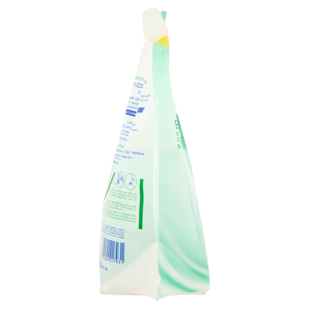Fresh & Clean Sapone Liquido Igienizzante con Antibatterico T&egrave; Verde e Verbena Ecoricarica 1000 ml
