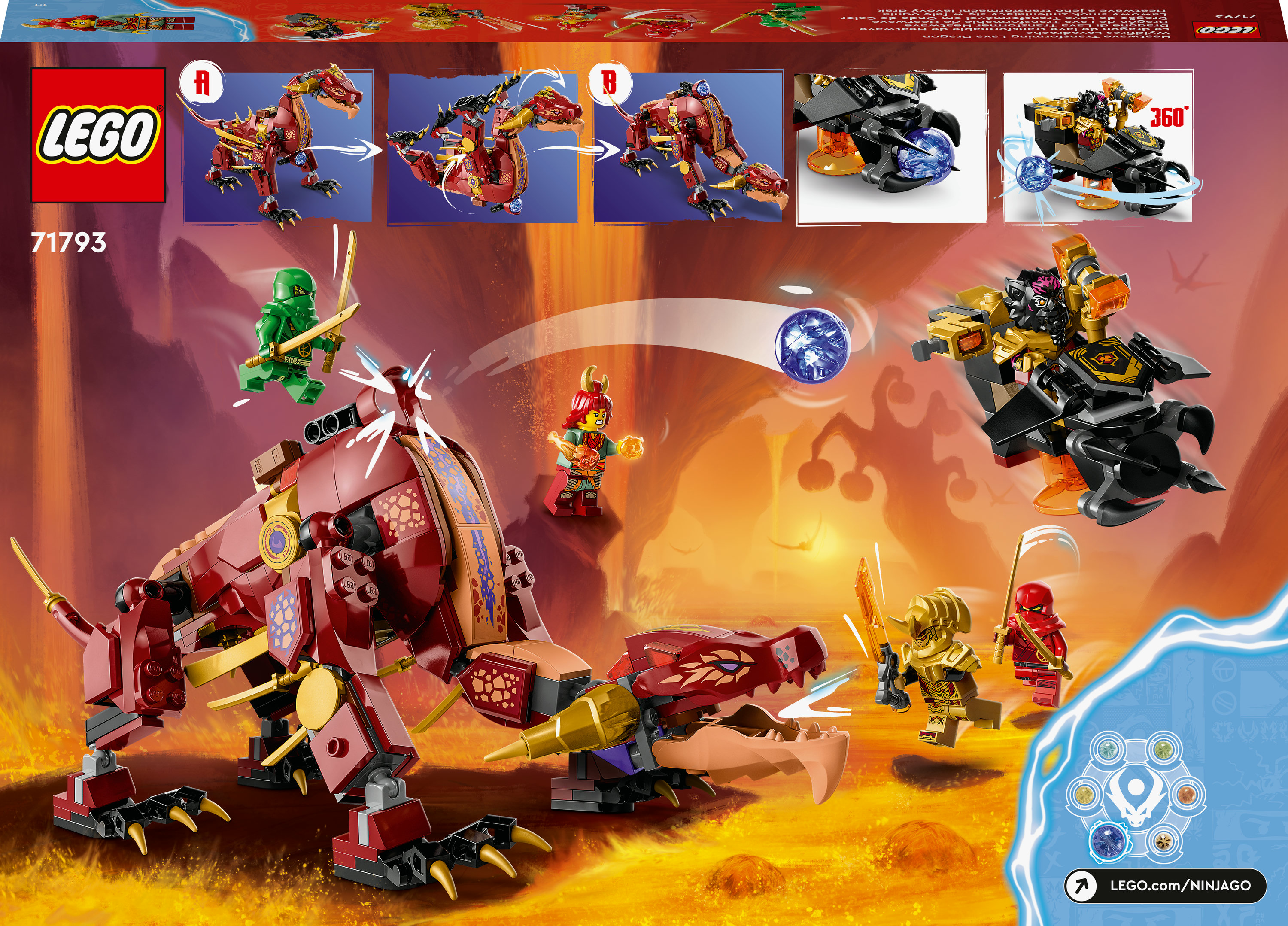 LEGO NINJAGO Dragone di Lava Transformer Heatwave