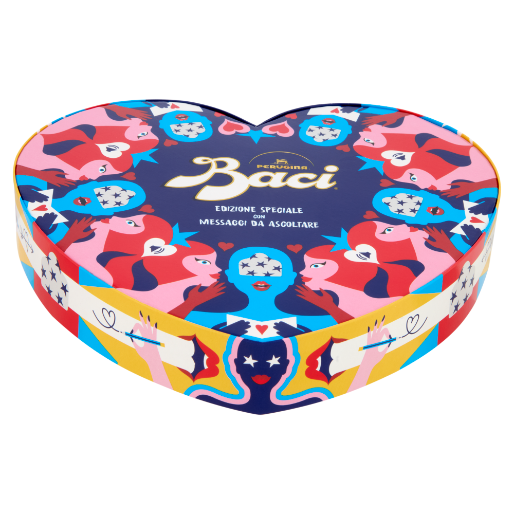 BACI PERUGINA Senti l'Amore Cioccolatini Fondenti ripieni al Gianduia Scatola San Valentino 100g