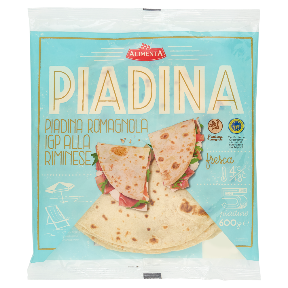 Alimenta Piadina Romagnola IGP alla Riminese 5 piadine 600 g
