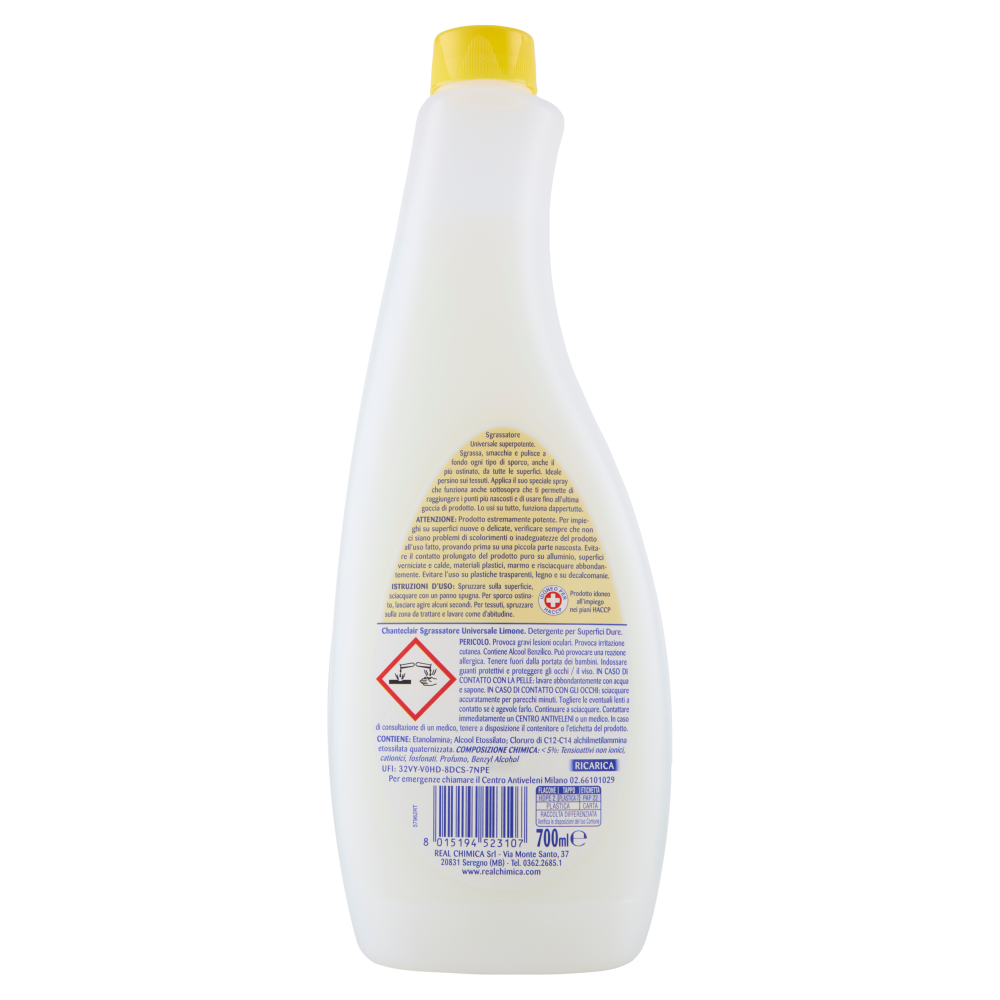 Chanteclair Sgrassatore Universale Profumo di Limone Ricarica 700 ml