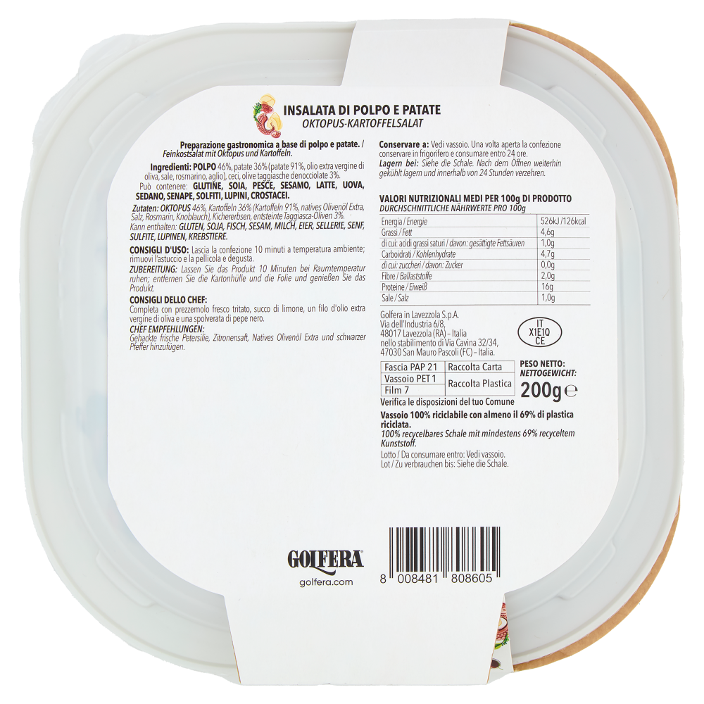 Golfera Ben Fatto Insalata di Polpo e Patate 200 g