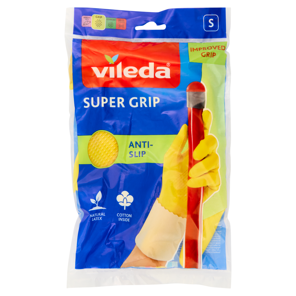 Vileda Super Grip, Guanti Casalinghi Taglia S