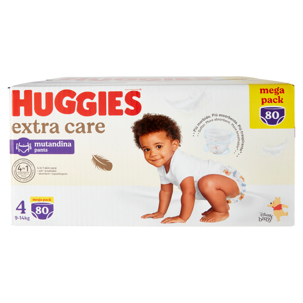 Huggies extra care mutandina 4 9-14 Kg 80 pz