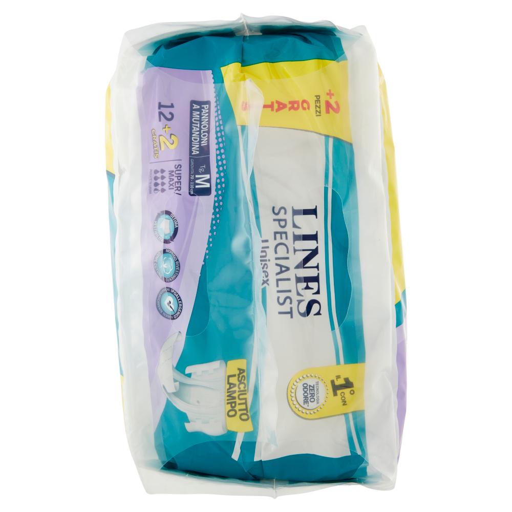 Lines Specialist Unisex Pannoloni a Mutandina Tg. M Super/Maxi 12+2 pz
