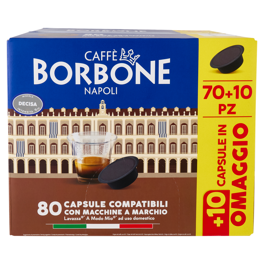 Caff&egrave; Borbone Miscela Decisa Capsule Compatibili Lavazza* A Modo Mio* 80 x 7,2 g