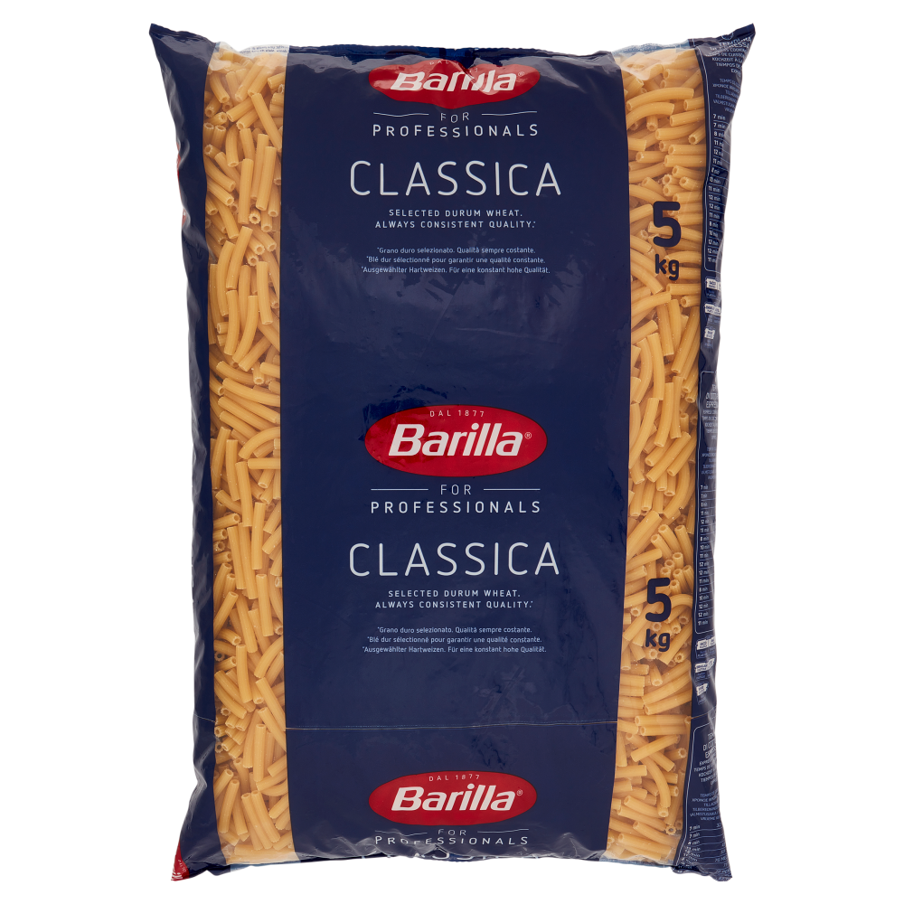 Barilla for Professionals Sedanini n&deg;54  Pasta classica Corta Catering Food Service 5 kg