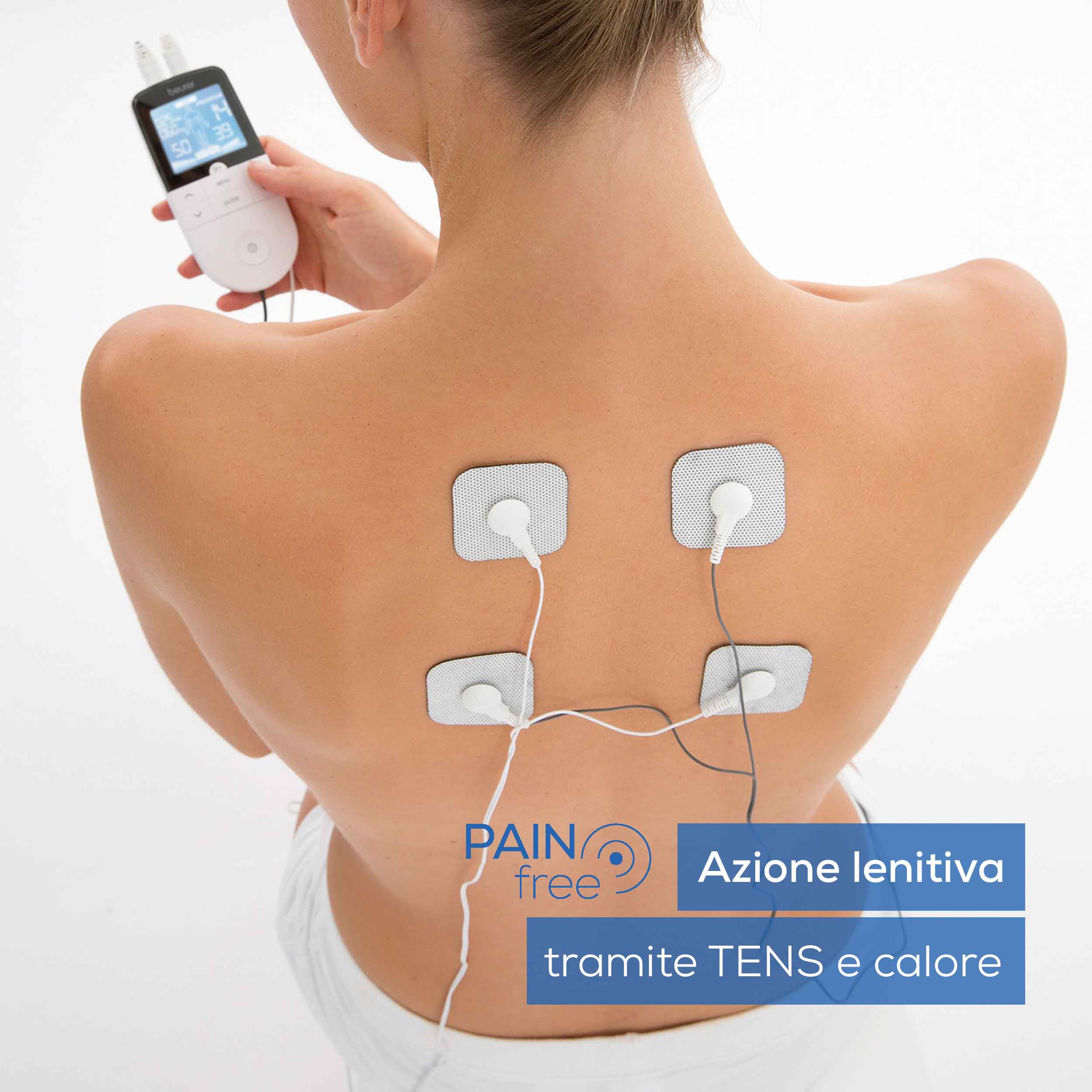 Beurer EM 49 Elettrostimolatore Digitale TENS EMS con Funzione Massaggio Relax, Bianco/Nero
