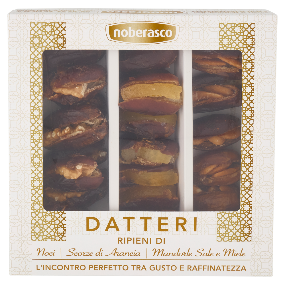 noberasco Datteri Ripieni di Noci, Scorze di Arancia, Mandorle Sale e Miele 200 g