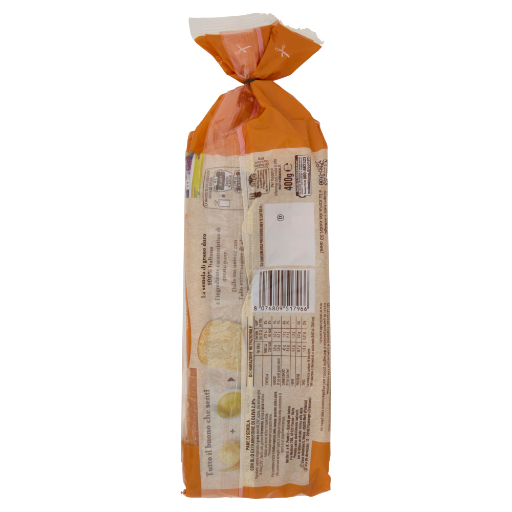 Mulino Bianco Pan Bauletto Grano Duro Pane Ideale per Panini 400g