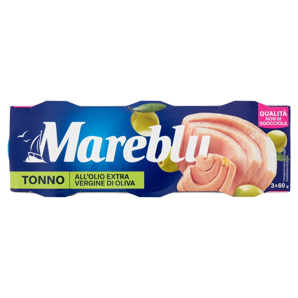 Mareblu Tonno all'Olio Extra Vergine di Oliva 3 x 60 g