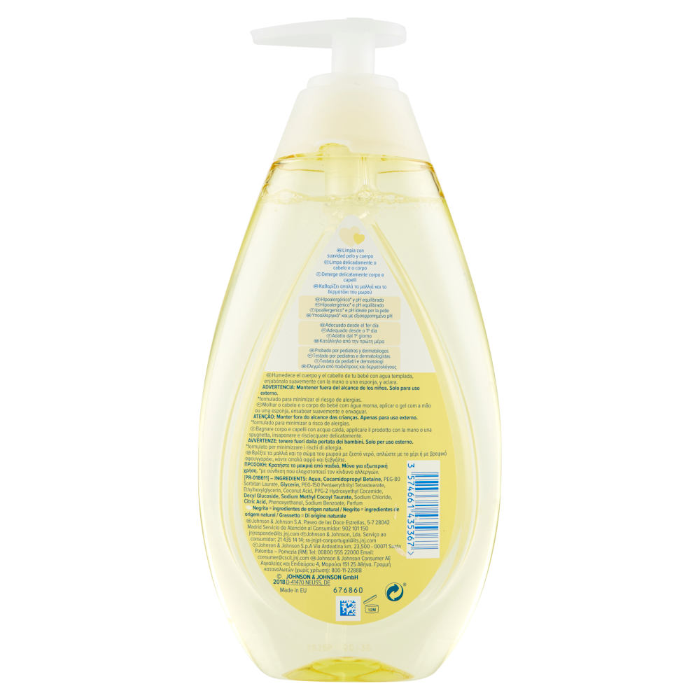 JOHNSON'S Baby, Bagno dalla Testa ai Piedi, Top to Toe, per Bambini e Neonati, 500ml