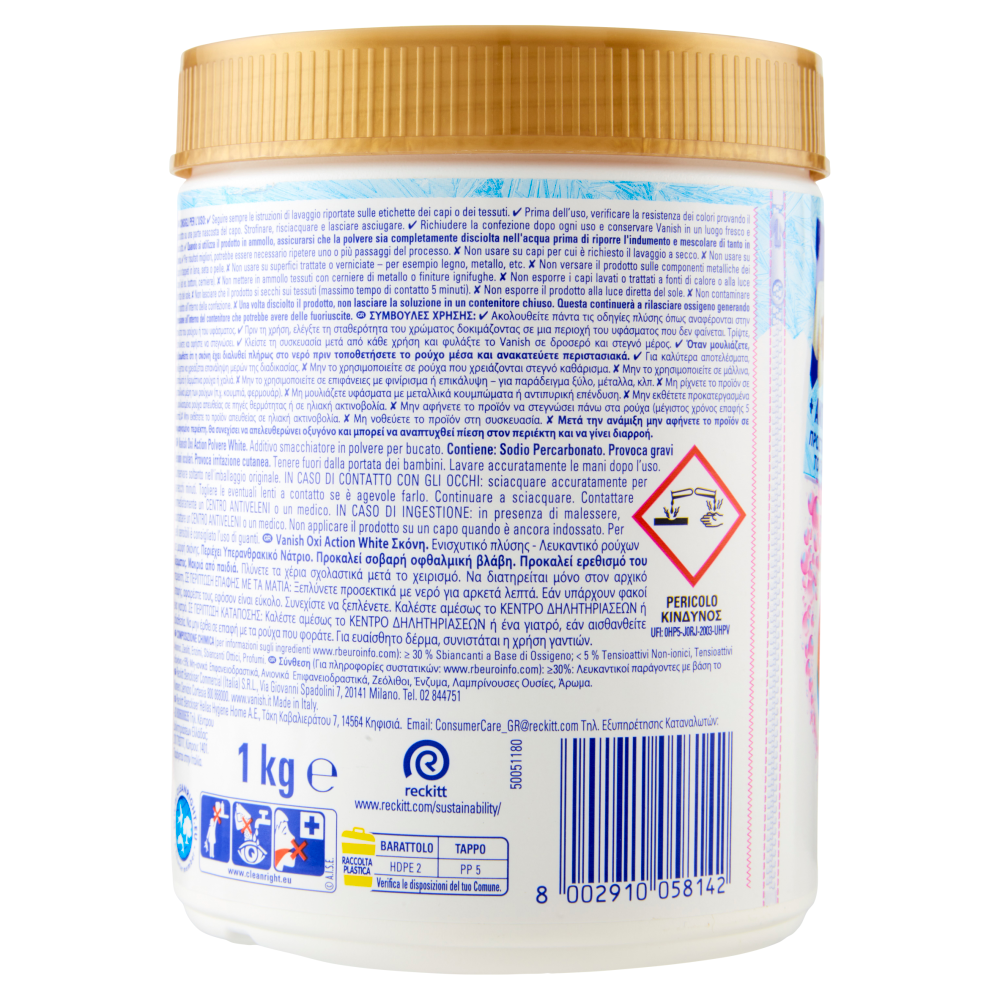 Vanish Oxi Action Multipower Polvere bianca Smacchiatore bucato 1 kg