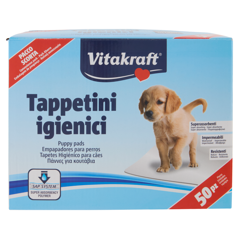 Vitakraft Tappetini igienici Misura 60x60 cm. 50 pz