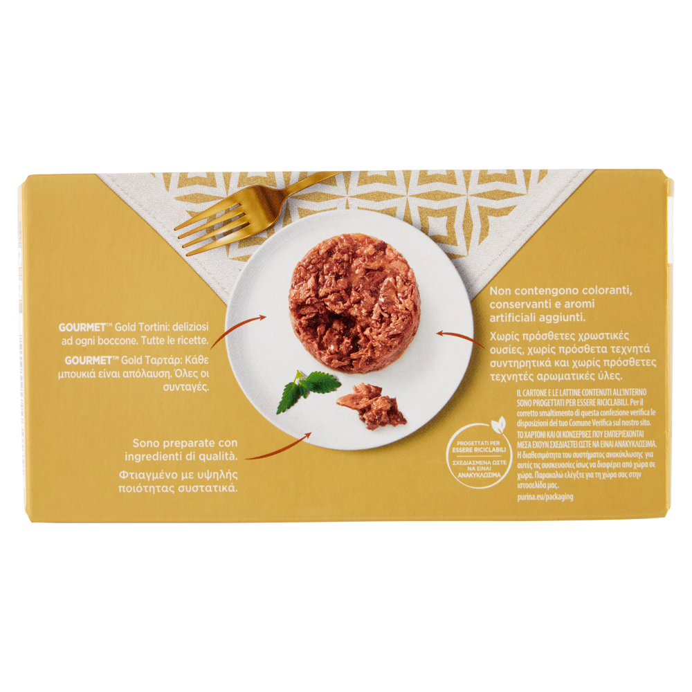 PURINA GOURMET Gold Tortini Tonno / Salmone 4 x 85 g