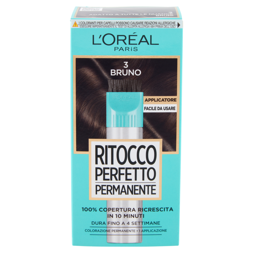 L'Or&eacute;al Paris Colorazione Ritocco Perfetto Permanente, 100% Copertura Ricrescita Bruno