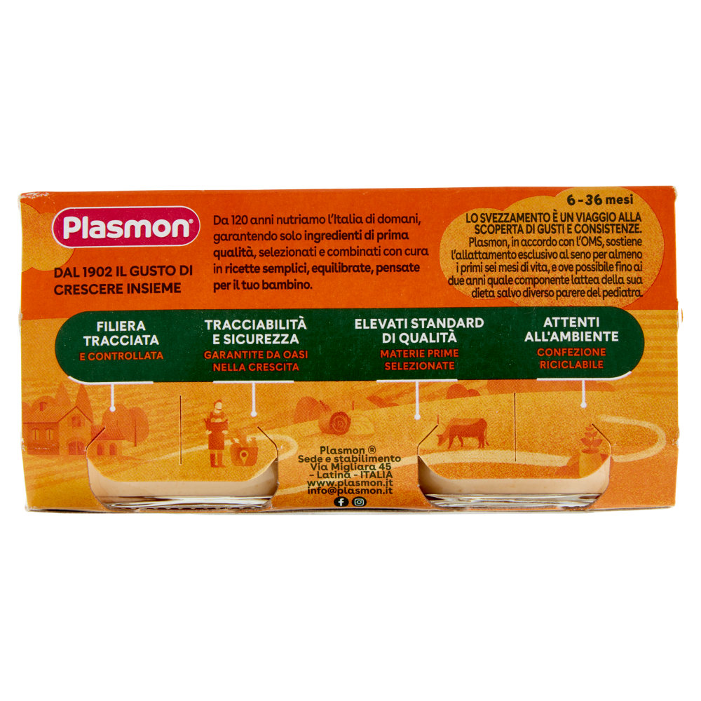 Plasmon Omogeneizzato Formaggino fuso e Prosciutto* 2 x 80 g