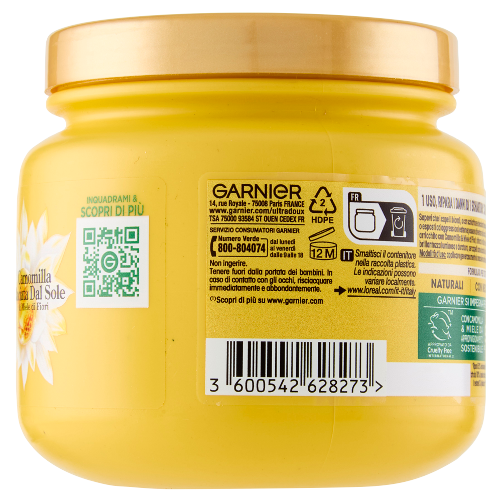 Garnier Ultra Dolce Hair Remedy Maschera Illuminante Riparatrice, per Capelli Biondi, 340 ml