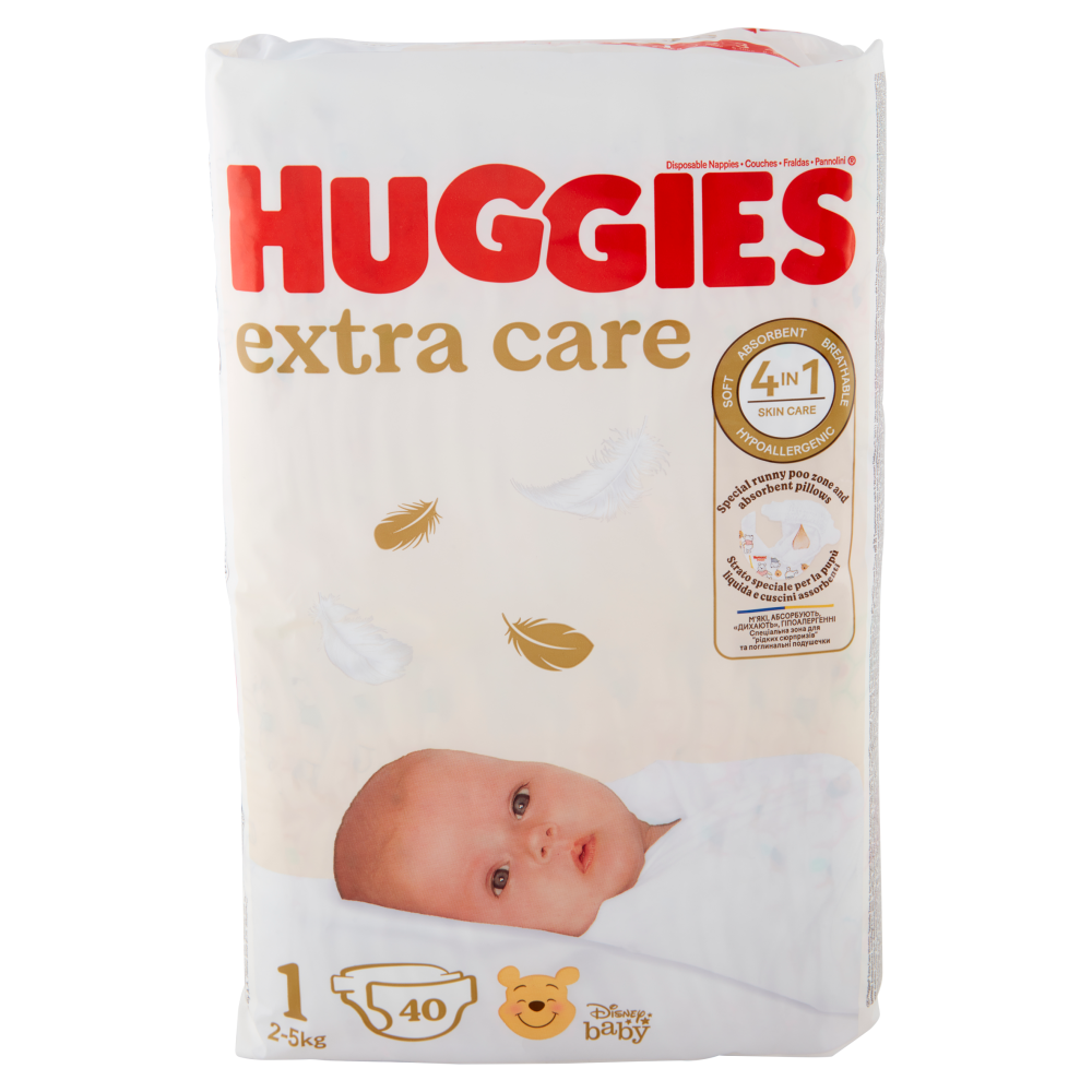 Huggies extra care Pannolini 1 2-5 Kg 40 pz