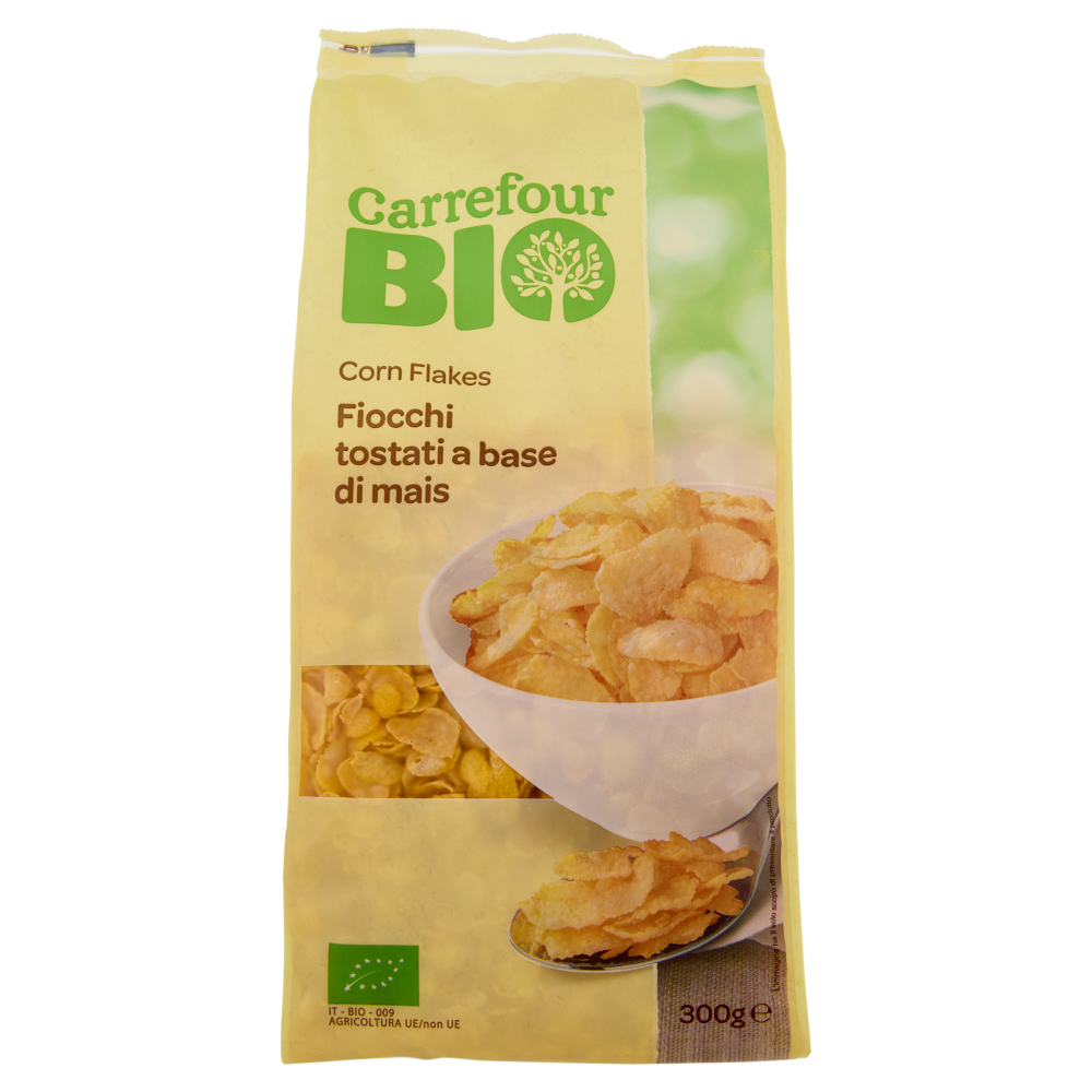 Carrefour Bio Corn Flakes Fiocchi tostati a base di mais 300 g