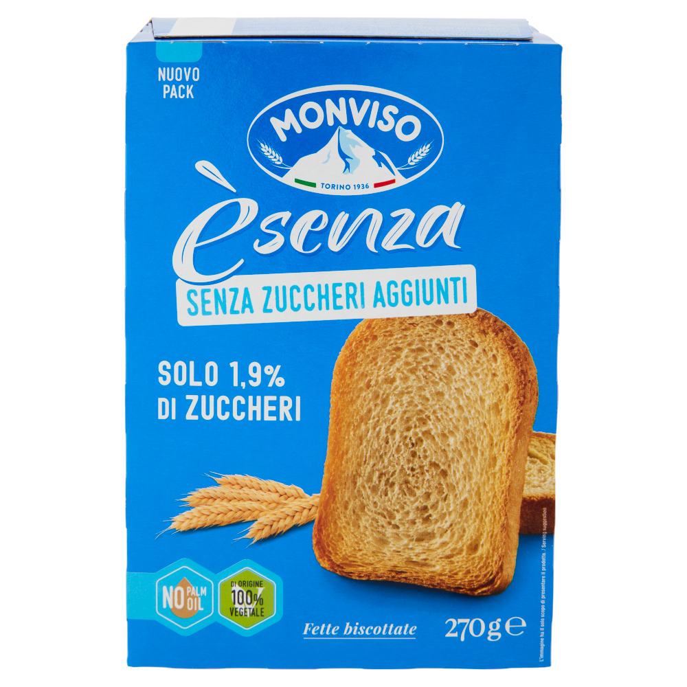 Monviso èsenza Senza Zuccheri Aggiunti Fette biscottate 270 g	