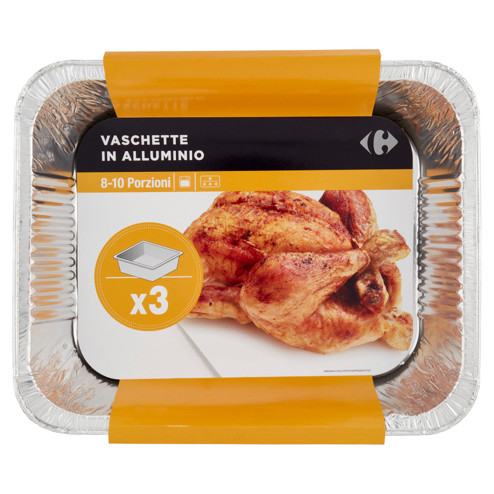 Carrefour Vaschette in Alluminio 8-10 Porzioni 3 pz