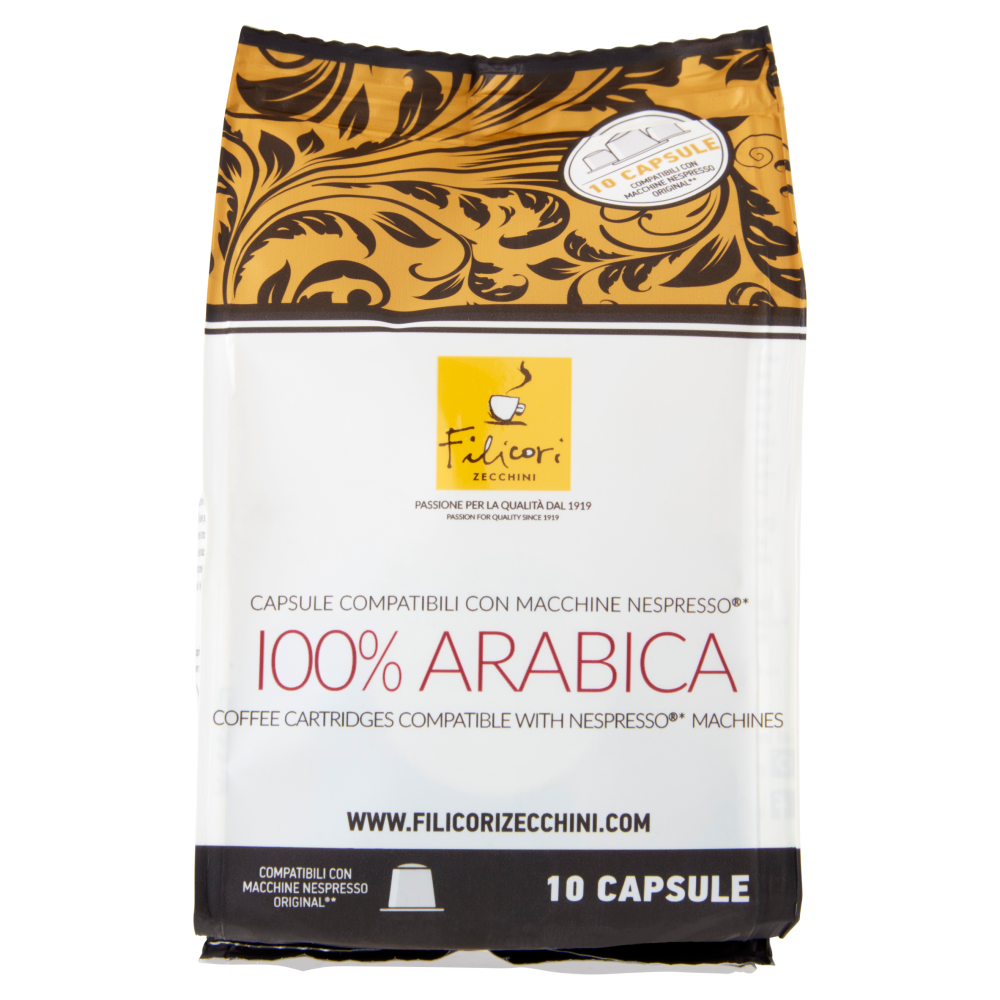 Filicori Zecchini Capsule Compatibili con Macchine Nespresso* 100% Arabica 10 x 5 g