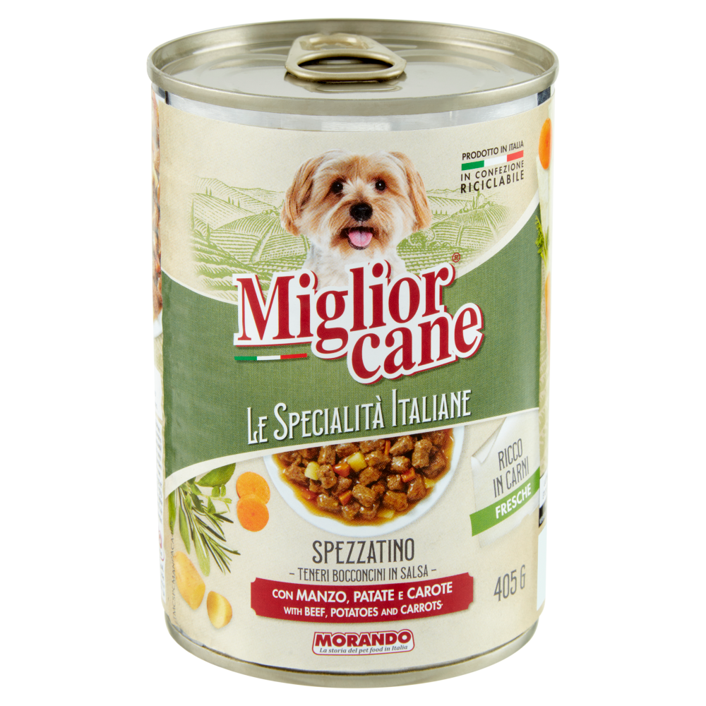 Migliorcane Le Specialità Italiane Spezzatino con Manzo, Patate e Carote 405 G