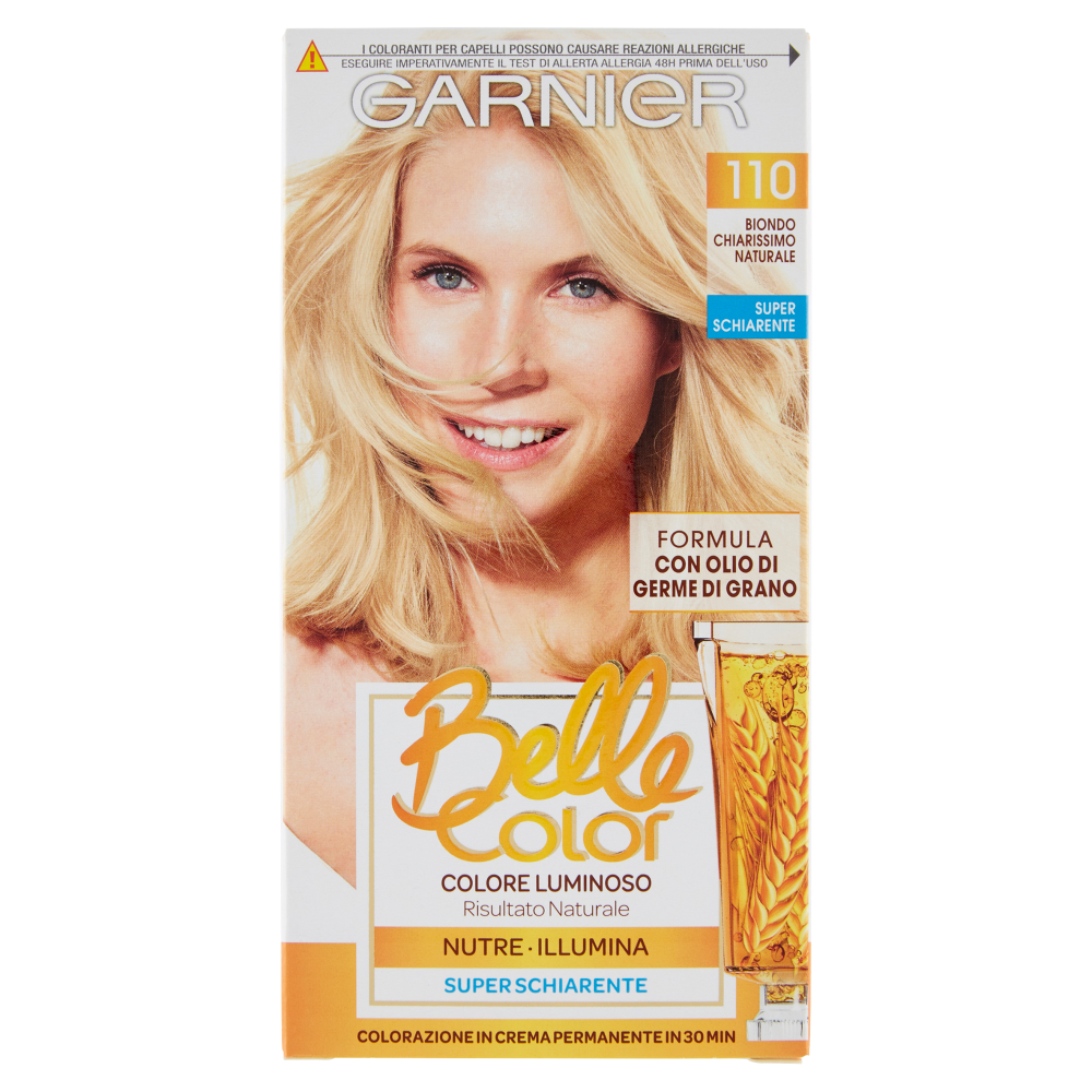 Garnier Belle Color Colore Luminoso, Tinta per Capelli Bianchi 110 Biondo Chiarissimo Naturale