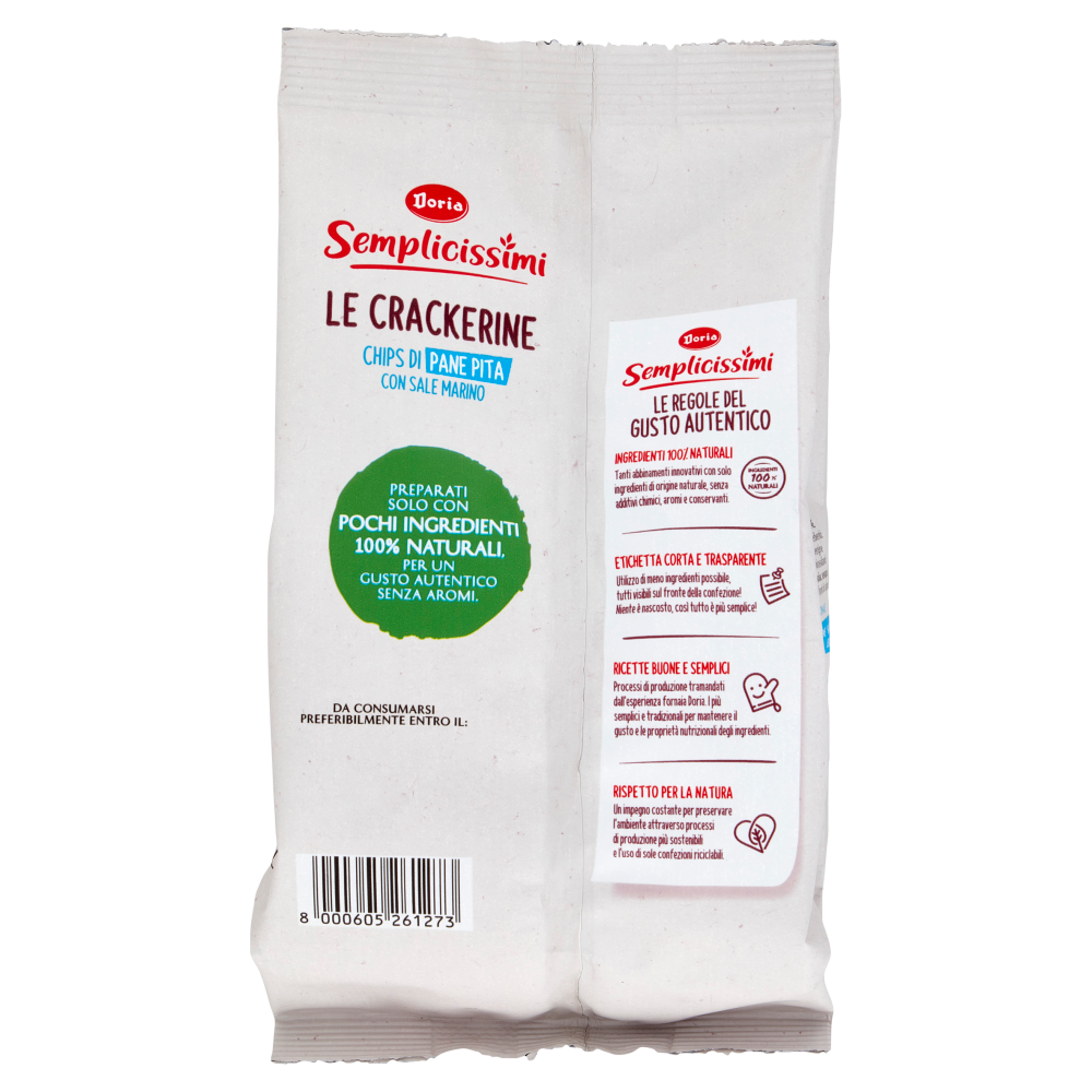 Doria Semplicissimi le Crackerine Chips di Pane Pita con Sale Marino 90 g