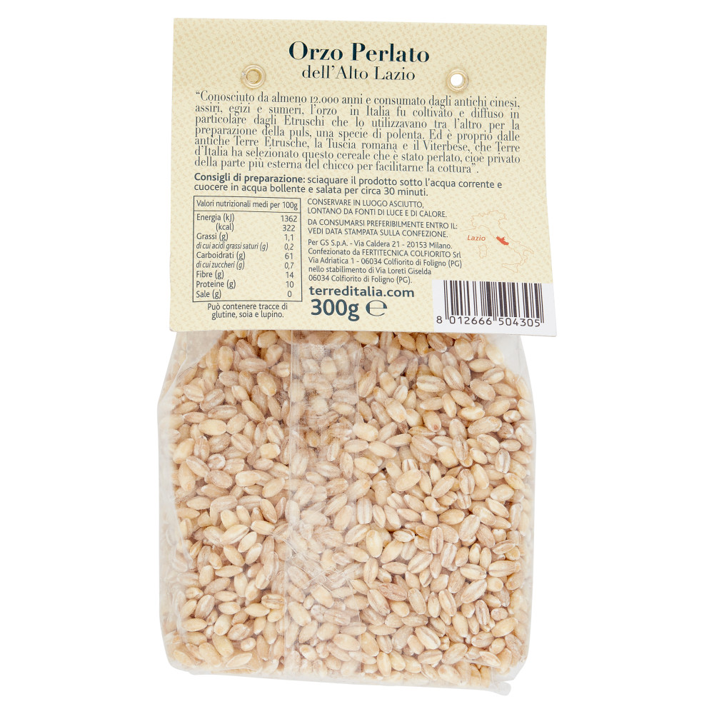 Terre d'Italia Orzo Perlato dell'Alto Lazio 300 g