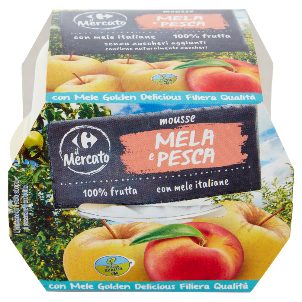 Carrefour il Mercato mousse Mela e Pesca 2 x 100 g