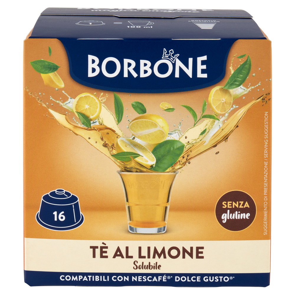 Borbone Tè al Limone Solubile Compatibili con Nescafé* Dolce Gusto* 16 Capsule 16 x 12 g
