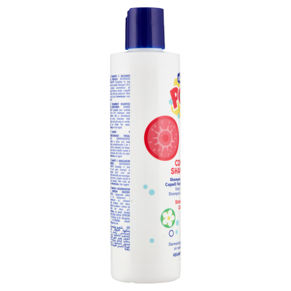 Chicco Pop Comby Shampoo & Balsamo Capelli Facili da Pettinare Strawberry Candy 250 mL