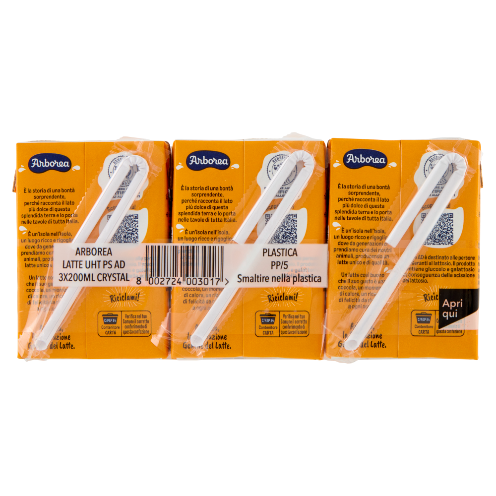 Arborea Ad Latte Parzialmente Scremato ad Alta Digeribilit&agrave; 3 x 200 ml