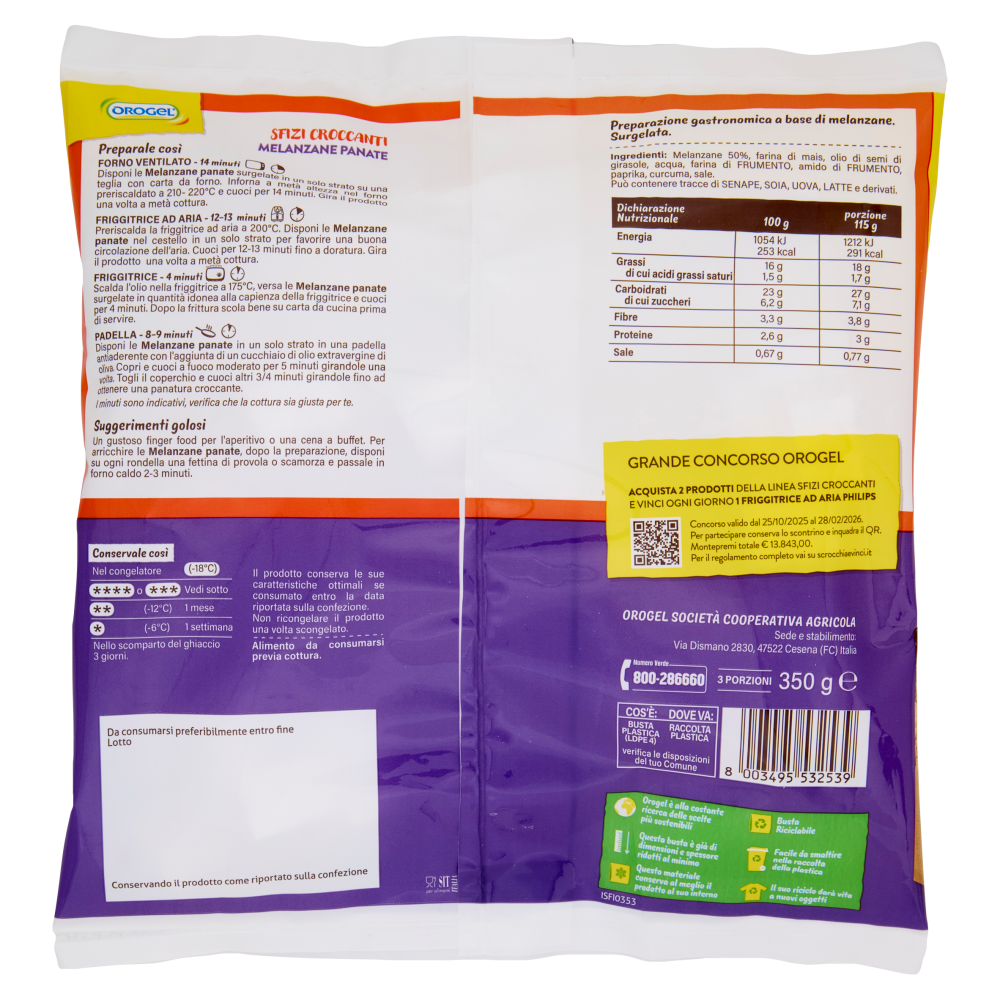 Orogel Sfizi Croccanti Melanzane Panate Surgelati 350 g