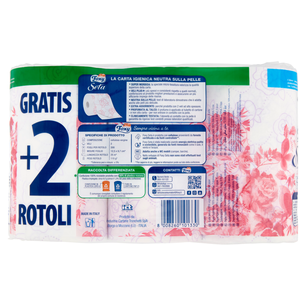 Foxy Seta Carta igienica 2 veli decorata 4+2 maxi rotoli