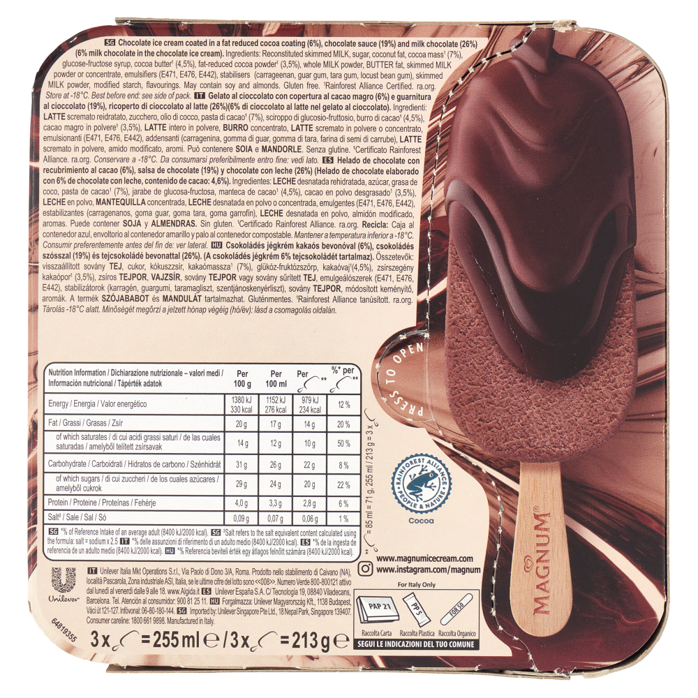 Magnum Double Chocolate 3 gelati 213 g