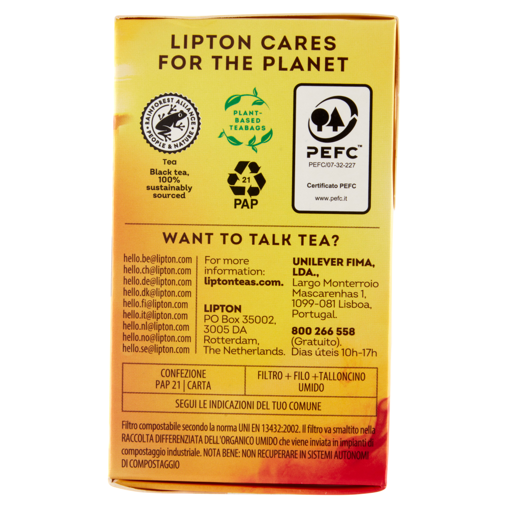 Lipton Limone T&egrave; Nero con Limoni 20 Pyramid Teabags 34 g