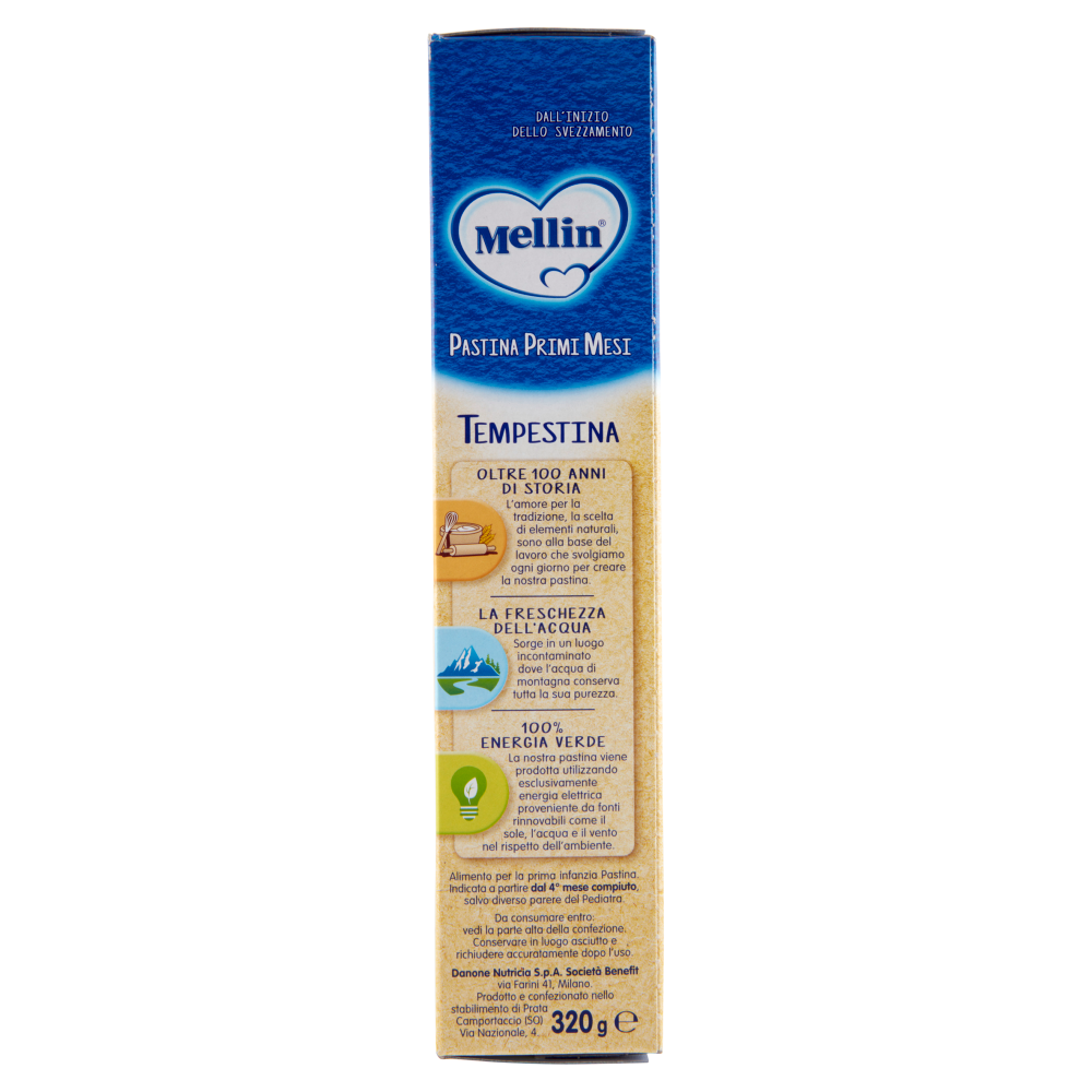 MELLIN Pastina 100% Naturale Tempestina con farina Grano Tenero 320 g