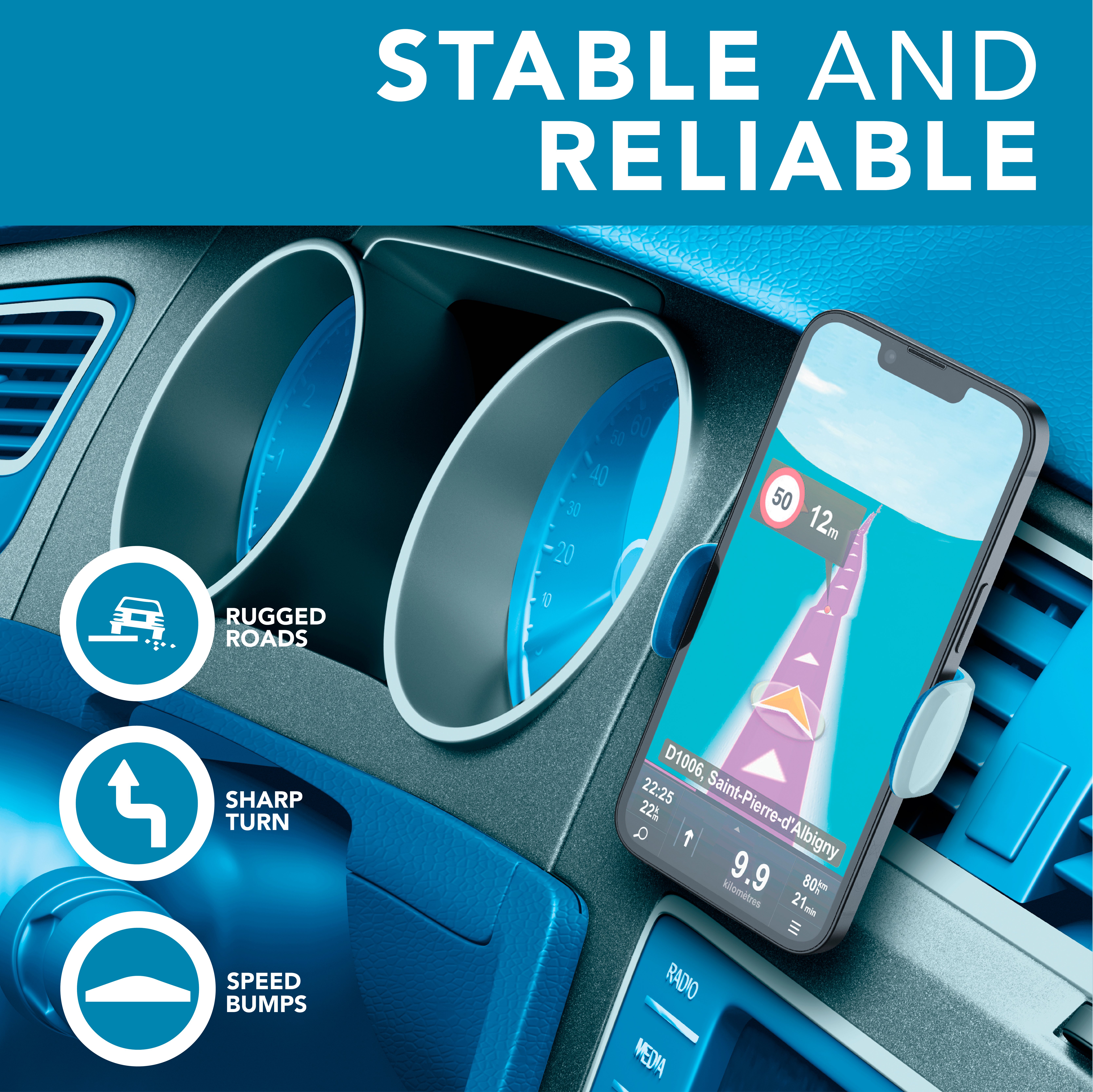 Cellularline Car Holder - Universal Supporto smartphone da auto super colorato