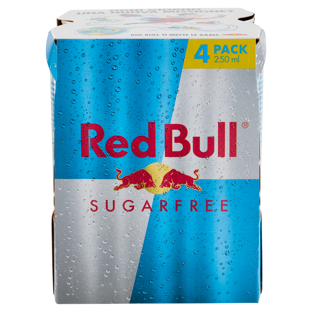 Red Bull Energy Drink, Senza Zuccheri, 4x250 ml