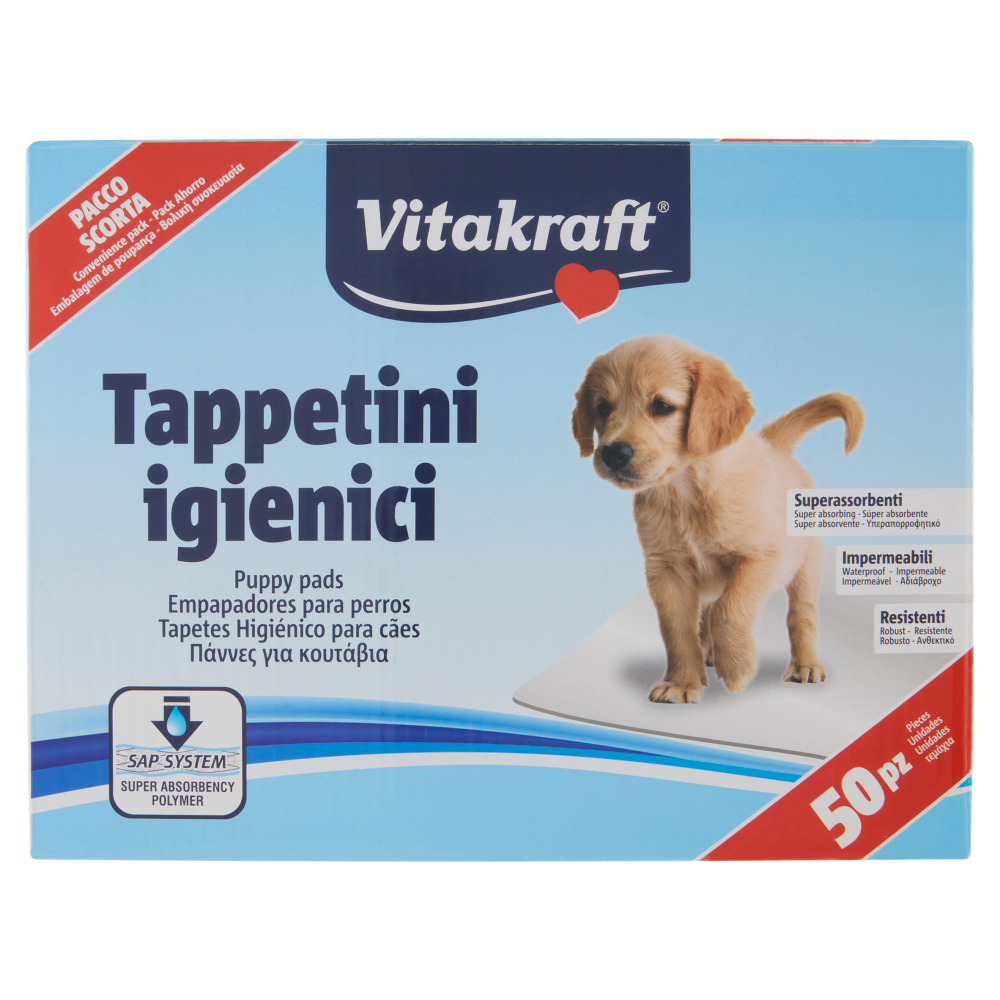 Vitakraft Tappetini igienici Misura 60x60 cm. 50 pz