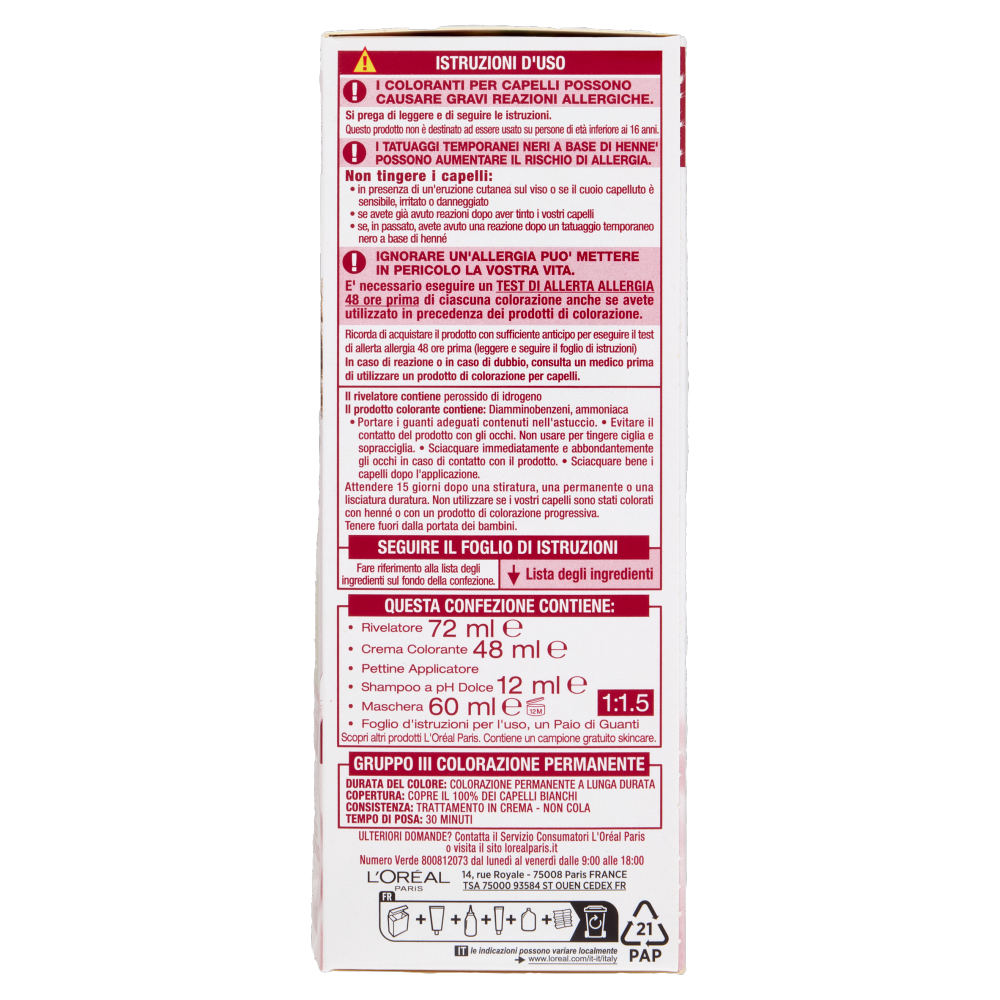 L'Oréal Paris Excellence Creme Colorazione Triplo Trattamento 5.3 Castano Chiaro Dorato